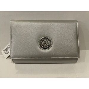 Brand‎ New CXL by Christian Lacroix Paris Caviar Clutch Silver Detachable Chain